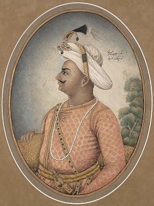 A portrait of Tipu Sultan.