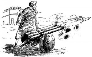 Mysorean rockets were pioneering Indian weapons as they were the first iron-cased rockets that were successfully deployed for military use in the world.
